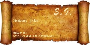 Sebes Ida névjegykártya